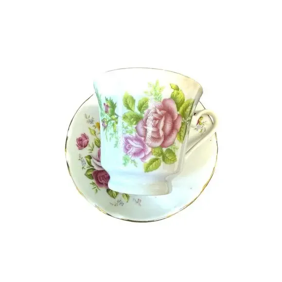 Vintage tea cup and saucer set of 6 mismatched tea party